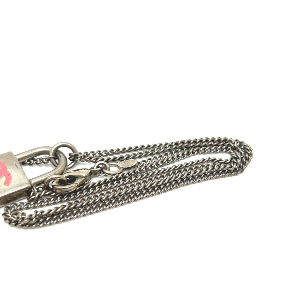 CHANEL 07P Coco Mark Padlock Cadena Heart Key Chain Necklace, Metal, Women's,... - Picture 5 of 7